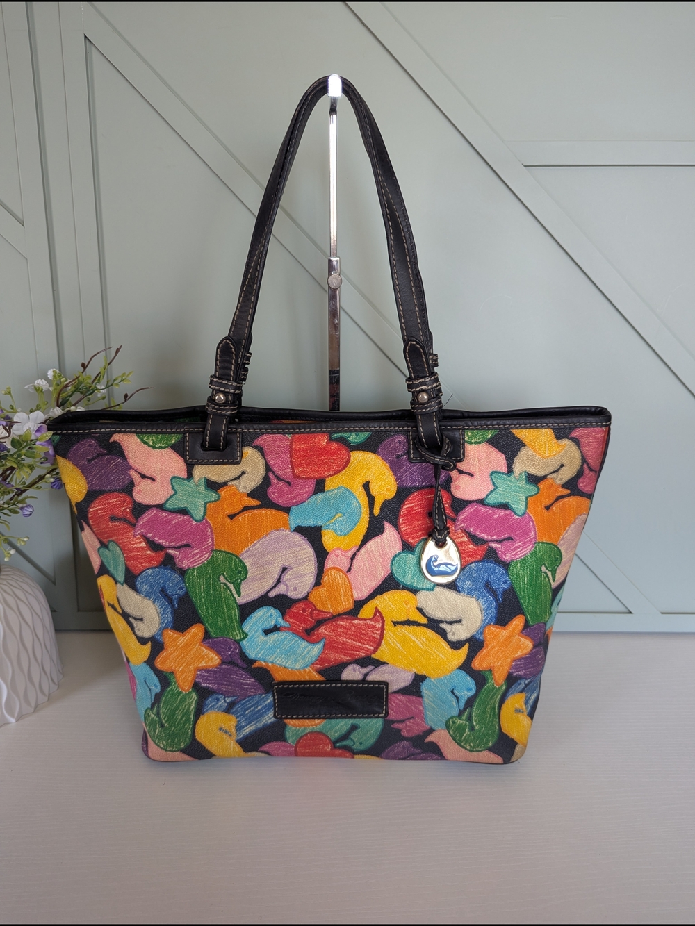 vintage Y2K-era Dooney & Bourke tote bag featuring the brand's popular "Wonder